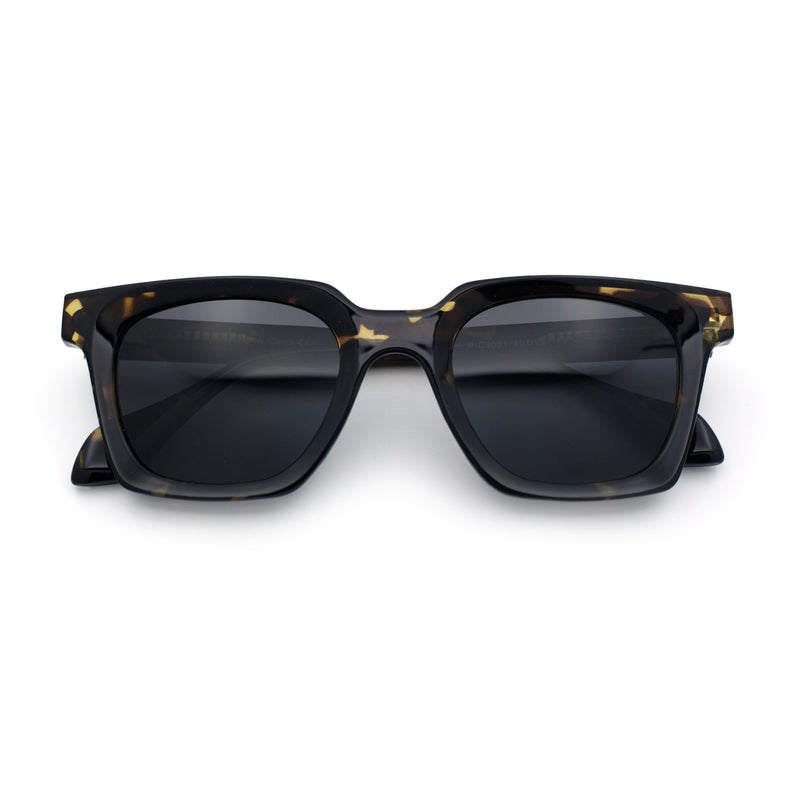 Polarized Beveled Thick Horn Rim Retro Hipster Gentlemanly Sunglasses