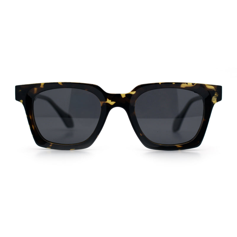 Polarized Beveled Thick Horn Rim Retro Hipster Gentlemanly Sunglasses