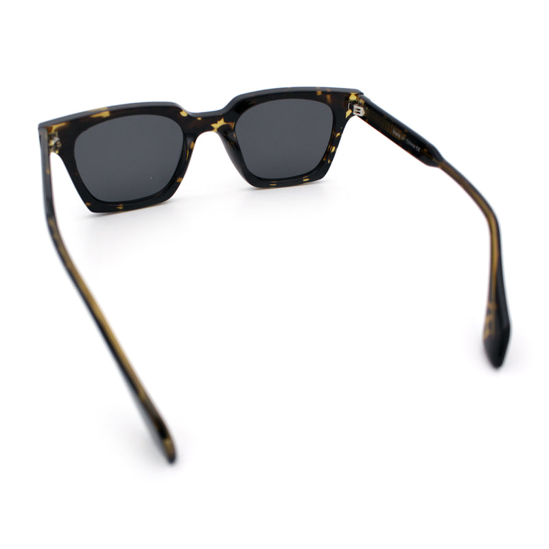 Polarized Beveled Thick Horn Rim Retro Hipster Gentlemanly Sunglasses