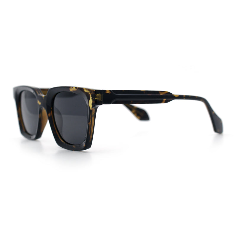 Polarized Beveled Thick Horn Rim Retro Hipster Gentlemanly Sunglasses