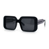 Womens Polarized Mod Rectangle Minimal Vintage Vibe Hipster Sunglasses