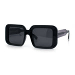 Womens Polarized Mod Rectangle Minimal Vintage Vibe Hipster Sunglasses