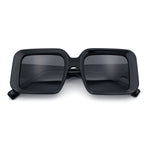 Womens Polarized Mod Rectangle Minimal Vintage Vibe Hipster Sunglasses