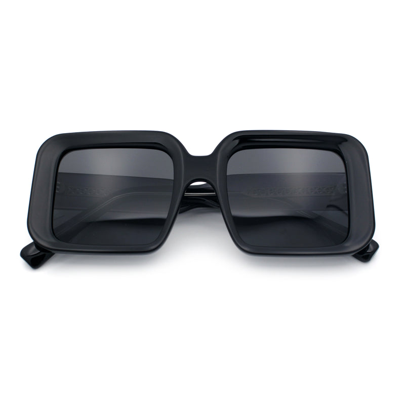 Womens Polarized Mod Rectangle Minimal Vintage Vibe Hipster Sunglasses