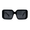 Womens Polarized Mod Rectangle Minimal Vintage Vibe Hipster Sunglasses