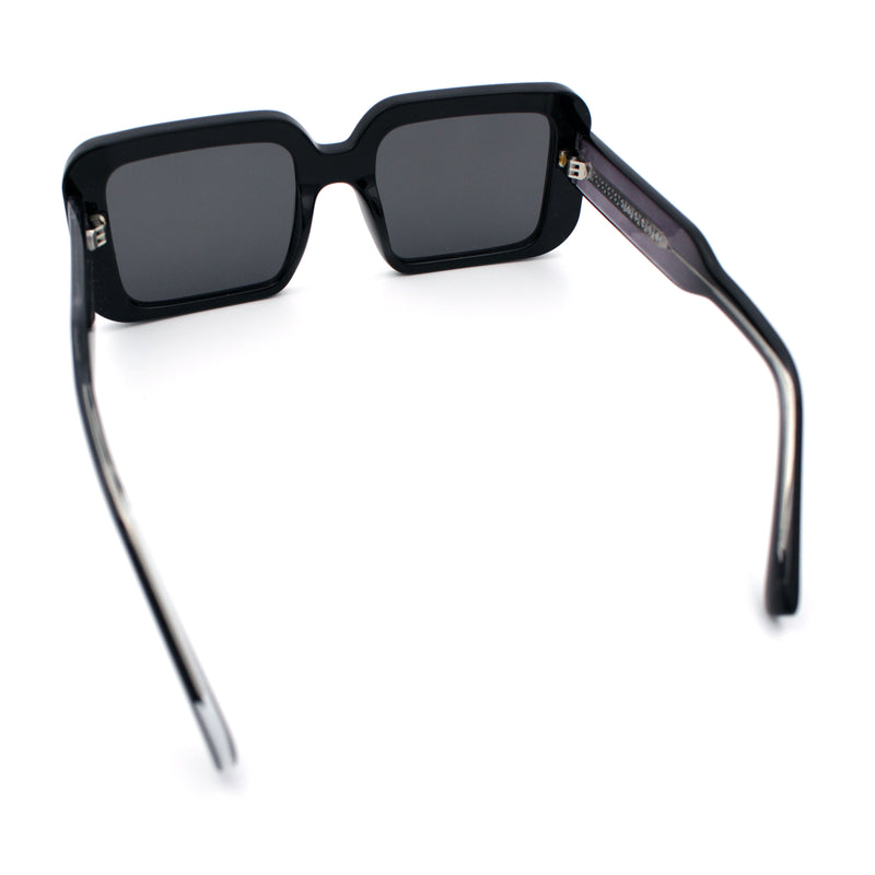 Womens Polarized Mod Rectangle Minimal Vintage Vibe Hipster Sunglasses