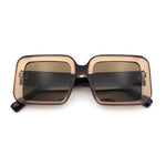 Womens Polarized Mod Rectangle Minimal Vintage Vibe Hipster Sunglasses