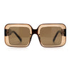Womens Polarized Mod Rectangle Minimal Vintage Vibe Hipster Sunglasses