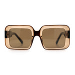 Womens Polarized Mod Rectangle Minimal Vintage Vibe Hipster Sunglasses