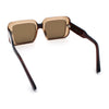 Womens Polarized Mod Rectangle Minimal Vintage Vibe Hipster Sunglasses