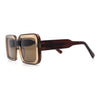 Womens Polarized Mod Rectangle Minimal Vintage Vibe Hipster Sunglasses