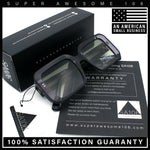 Womens Polarized Mod Rectangle Minimal Vintage Vibe Hipster Sunglasses