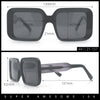 Womens Polarized Mod Rectangle Minimal Vintage Vibe Hipster Sunglasses