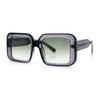 Womens Polarized Mod Rectangle Minimal Vintage Vibe Hipster Sunglasses
