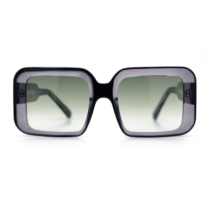 Womens Polarized Mod Rectangle Minimal Vintage Vibe Hipster Sunglasses