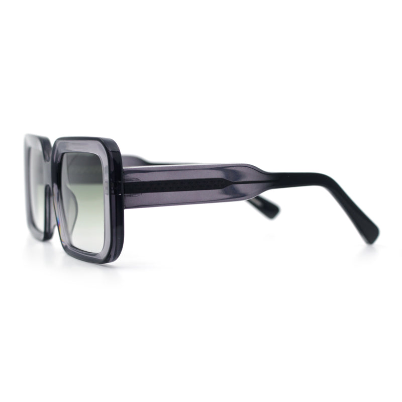 Womens Polarized Mod Rectangle Minimal Vintage Vibe Hipster Sunglasses
