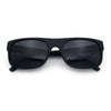 Manly Mad Dog Gangster All Black Rounded Rectangular Flat Top Sunglasses