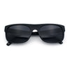 Manly Mad Dog Gangster All Black Rounded Rectangular Flat Top Sunglasses
