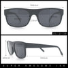Manly Mad Dog Gangster All Black Rounded Rectangular Flat Top Sunglasses