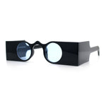 Funky Thick Artsy Rectangle Bar Keyhole Bridge Circle Lens Sunglasses