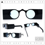 Funky Thick Artsy Rectangle Bar Keyhole Bridge Circle Lens Sunglasses
