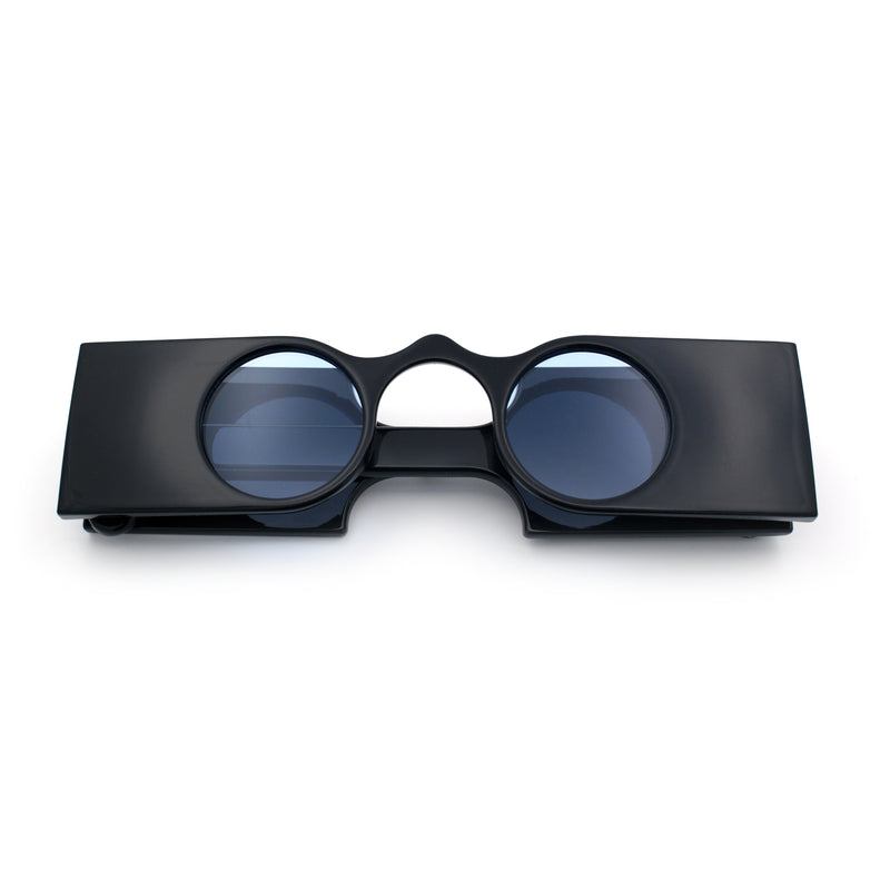 Funky Thick Artsy Rectangle Bar Keyhole Bridge Circle Lens Sunglasses