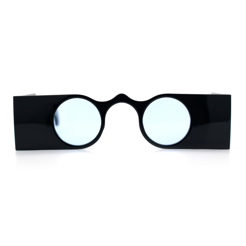 Funky Thick Artsy Rectangle Bar Keyhole Bridge Circle Lens Sunglasses