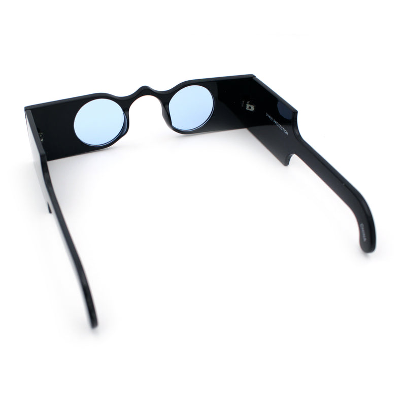 Funky Thick Artsy Rectangle Bar Keyhole Bridge Circle Lens Sunglasses