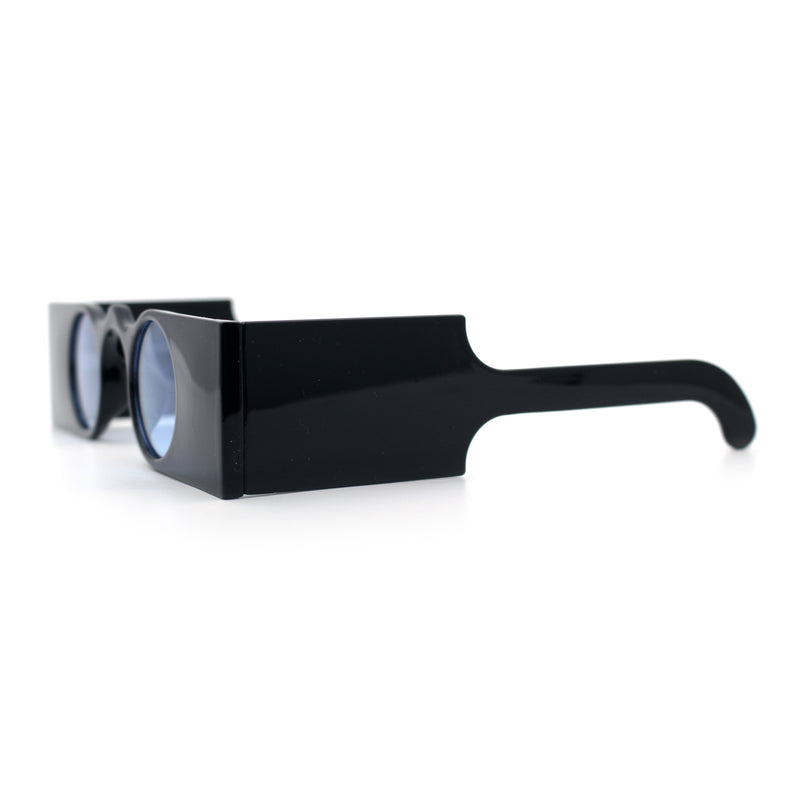 Funky Thick Artsy Rectangle Bar Keyhole Bridge Circle Lens Sunglasses