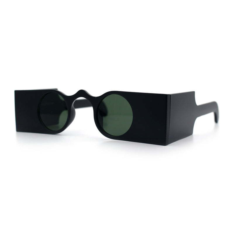 Funky Thick Artsy Rectangle Bar Keyhole Bridge Circle Lens Sunglasses