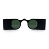 Funky Thick Artsy Rectangle Bar Keyhole Bridge Circle Lens Sunglasses