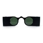 Funky Thick Artsy Rectangle Bar Keyhole Bridge Circle Lens Sunglasses