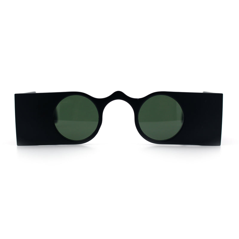 Funky Thick Artsy Rectangle Bar Keyhole Bridge Circle Lens Sunglasses