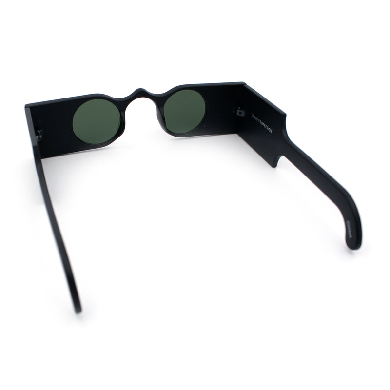 Funky Thick Artsy Rectangle Bar Keyhole Bridge Circle Lens Sunglasses
