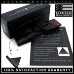 Funky Thick Artsy Rectangle Bar Keyhole Bridge Circle Lens Sunglasses