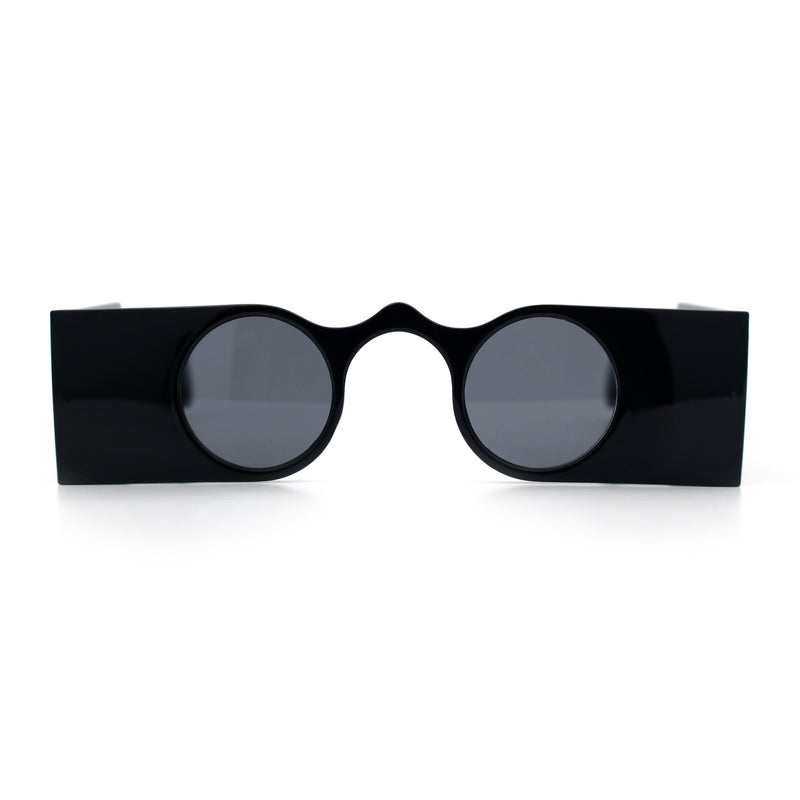 Funky Thick Artsy Rectangle Bar Keyhole Bridge Circle Lens Sunglasses