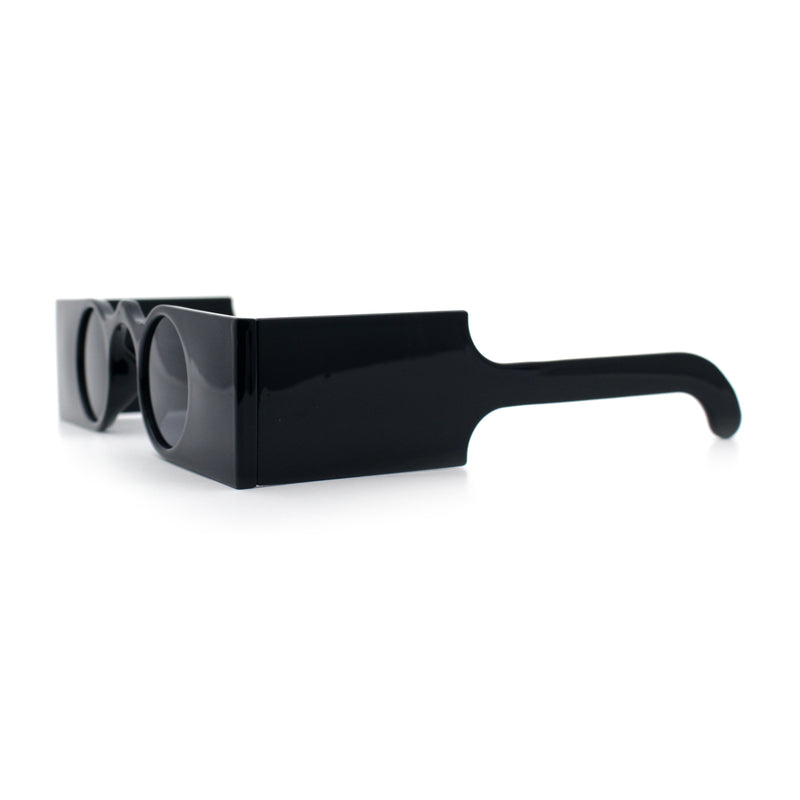 Funky Thick Artsy Rectangle Bar Keyhole Bridge Circle Lens Sunglasses