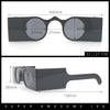 Funky Thick Artsy Rectangle Bar Keyhole Bridge Circle Lens Sunglasses