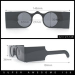 Funky Thick Artsy Rectangle Bar Keyhole Bridge Circle Lens Sunglasses