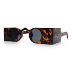 Funky Thick Artsy Rectangle Bar Keyhole Bridge Circle Lens Sunglasses