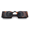 Funky Thick Artsy Rectangle Bar Keyhole Bridge Circle Lens Sunglasses