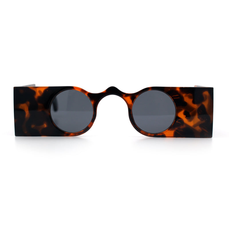 Funky Thick Artsy Rectangle Bar Keyhole Bridge Circle Lens Sunglasses