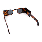 Funky Thick Artsy Rectangle Bar Keyhole Bridge Circle Lens Sunglasses