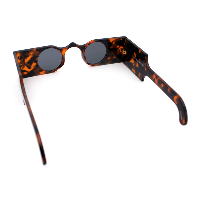 Funky Thick Artsy Rectangle Bar Keyhole Bridge Circle Lens Sunglasses