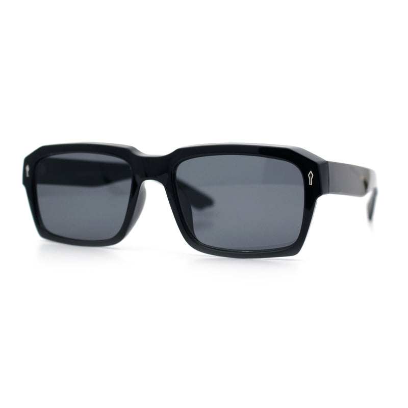 Hipster Gentleman Rectangular Mens Retro Vintage Vibe Plastic Sunglasses