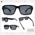 Hipster Gentleman Rectangular Mens Retro Vintage Vibe Plastic Sunglasses