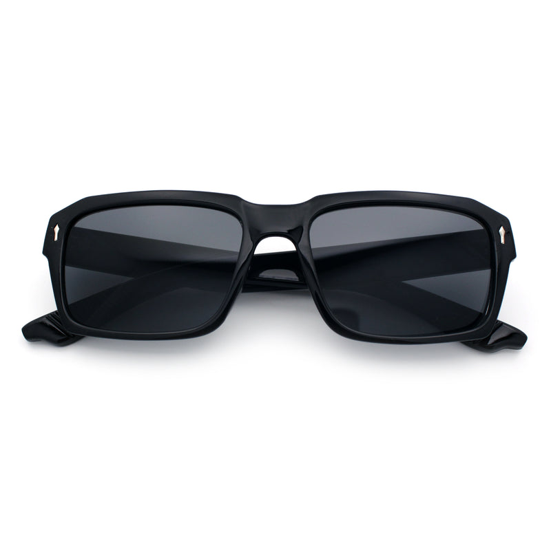 Hipster Gentleman Rectangular Mens Retro Vintage Vibe Plastic Sunglasses