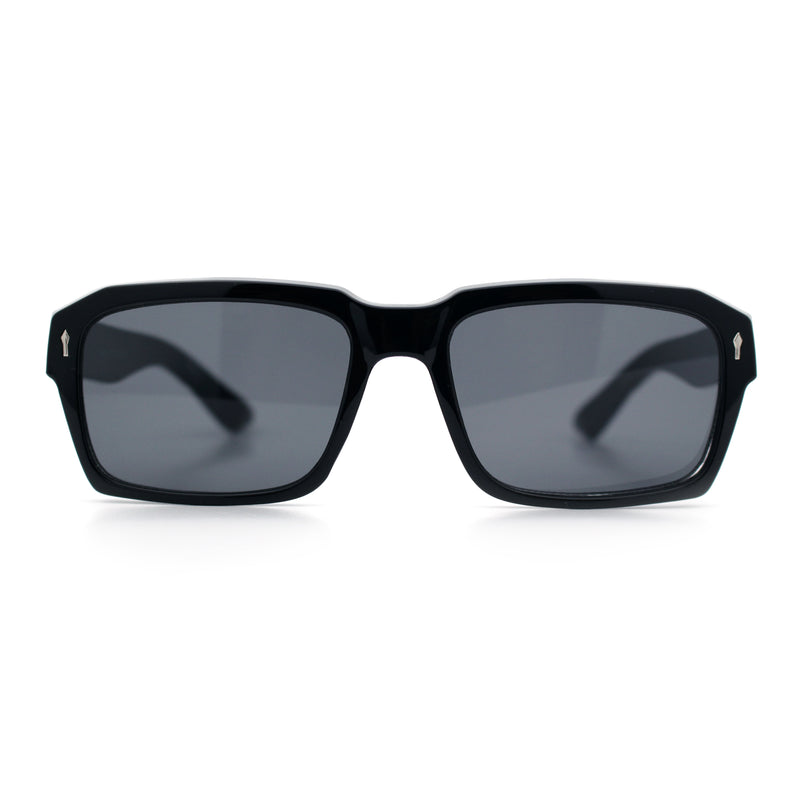 Hipster Gentleman Rectangular Mens Retro Vintage Vibe Plastic Sunglasses