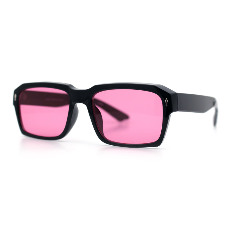 Hipster Gentleman Rectangular Mens Retro Vintage Vibe Plastic Sunglasses
