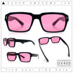 Hipster Gentleman Rectangular Mens Retro Vintage Vibe Plastic Sunglasses